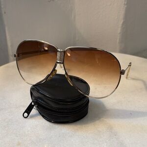 Ferrari Brown Vintage folding Gradient Sunglasses with gold Frame